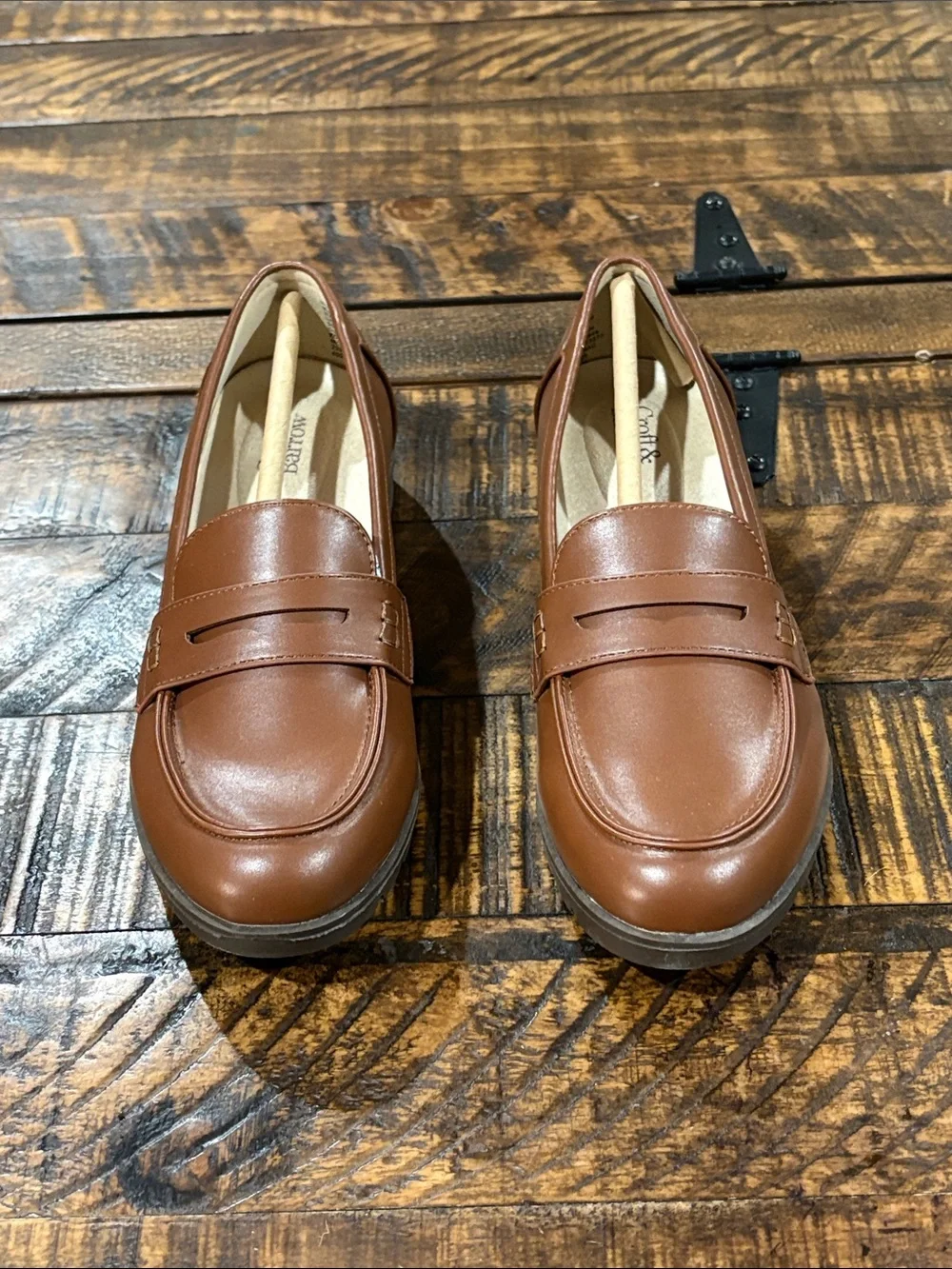 Croft & Barrow brown leather Penny slip on loafers